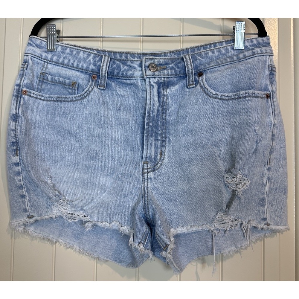 Old Navy Cutoff Jean Shorts Women's Size 14‎ High-Rise O.G. Straight Distressed
